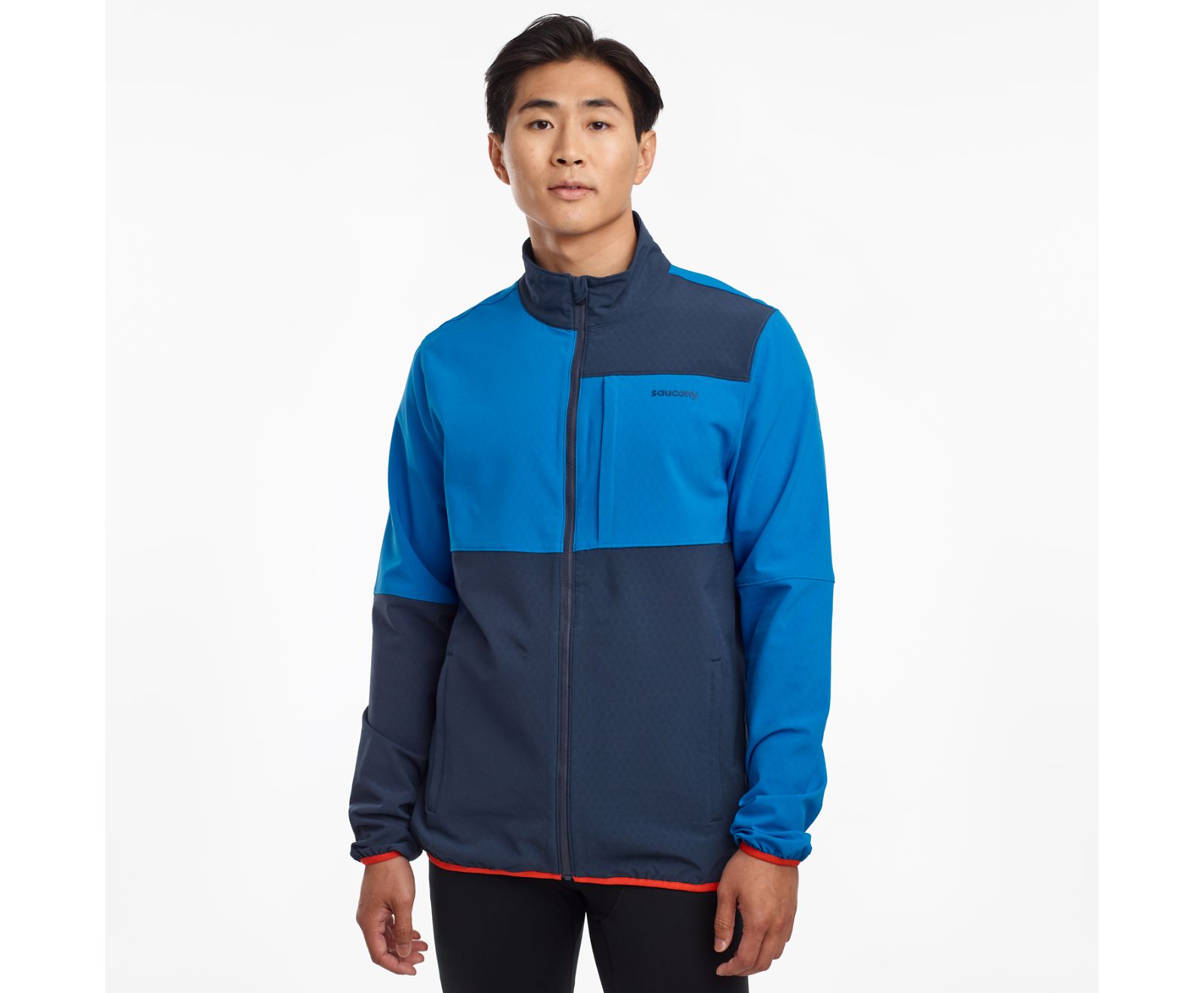 Men\'s Saucony Bluster Jackets Blue | Singapore 611DFMN